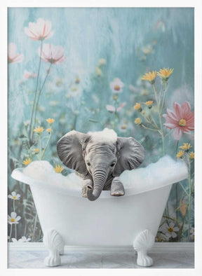 Blue Blossom Bath Poster