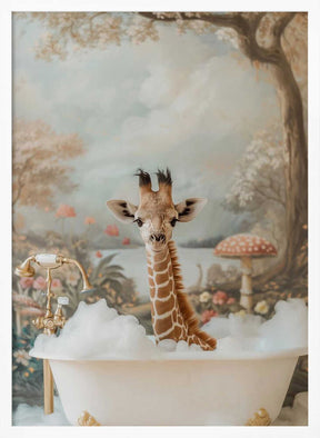 Whimsical Giraffe Soak Poster