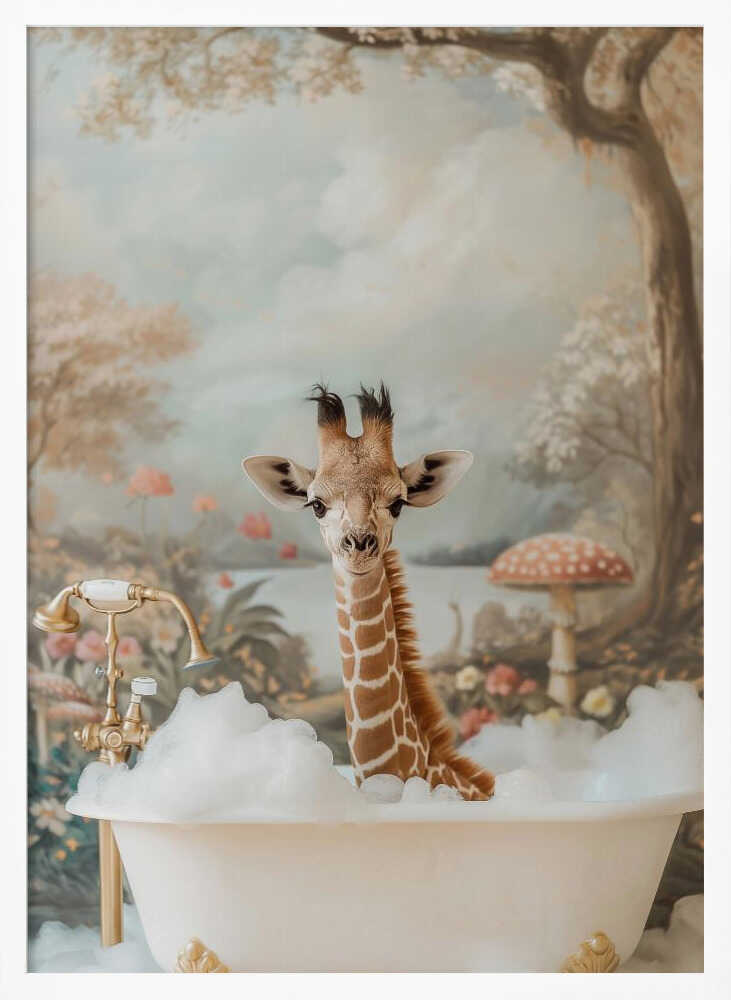 Whimsical Giraffe Soak Poster