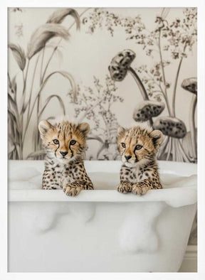 Cheetah Cub Bath Poster