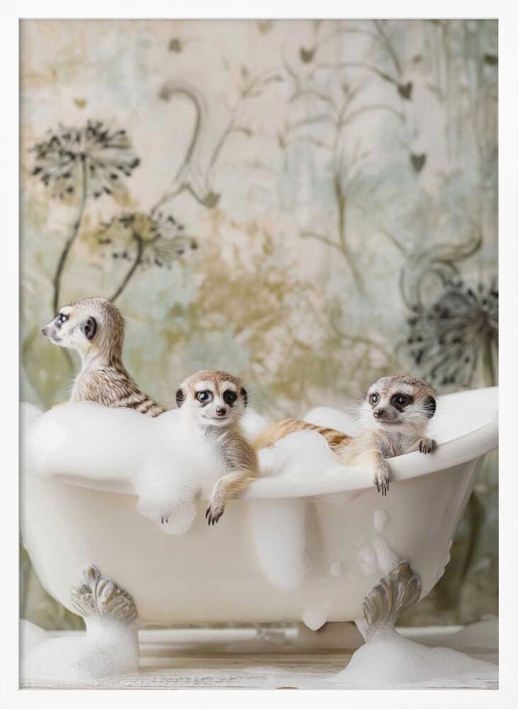 Meerkat Bubble Bath Poster