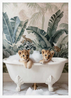 Tropical Lion Bath Poster