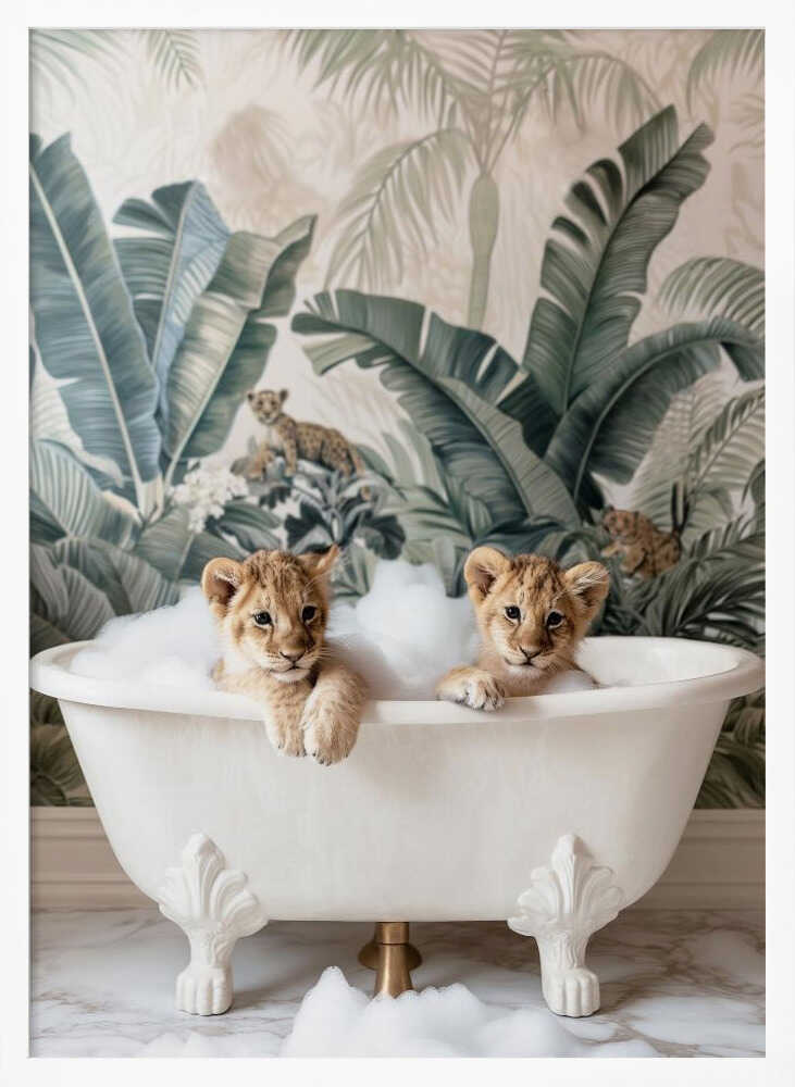 Tropical Lion Bath Poster