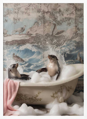Splashing Seals Poster