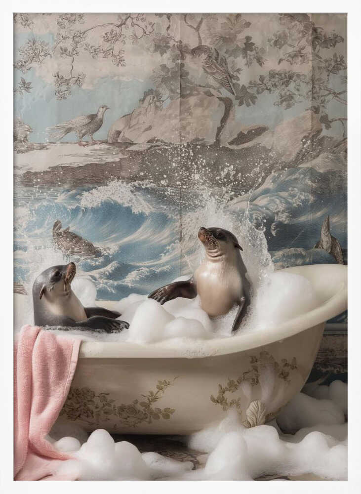 Splashing Seals Poster