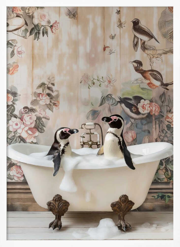 Penguin Pals in a Bubble Bath Poster