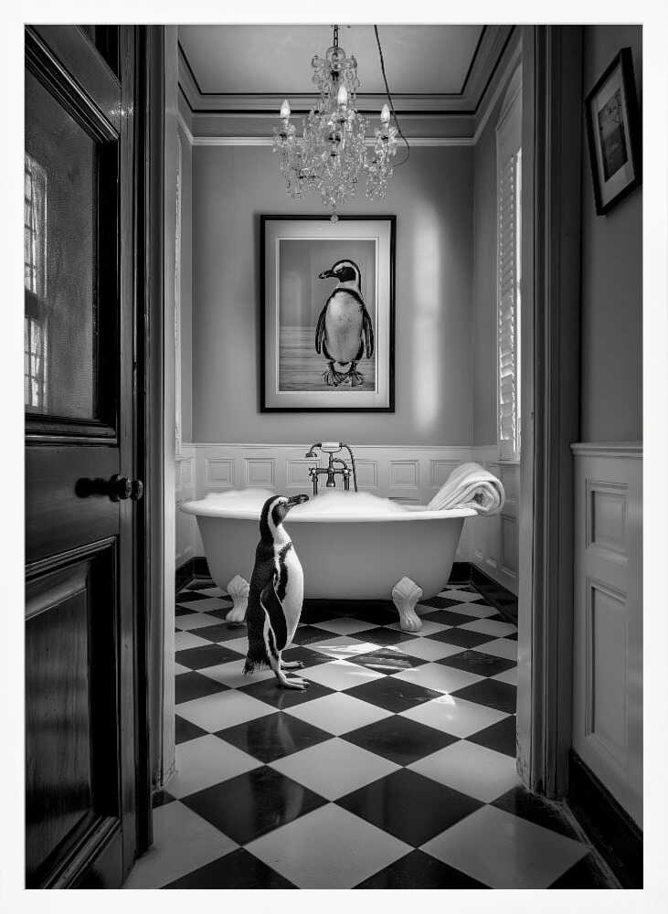 Penguin Bath Time Poster
