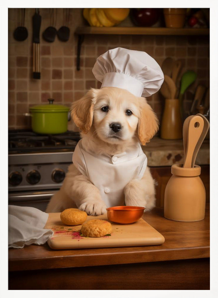 Golden Retriever Puppy Chef Poster