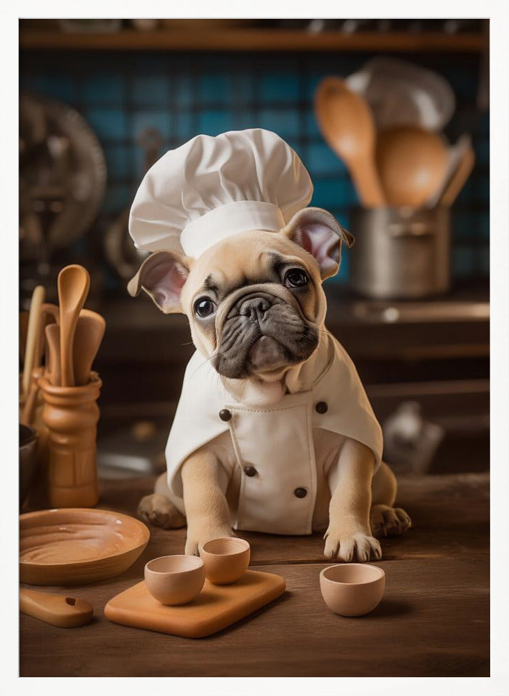 French Bulldog Puppy Chef Poster