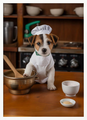 Jack Russell Puppy Chef Poster