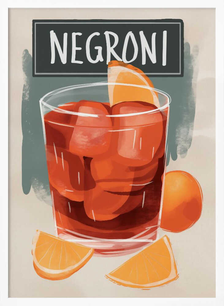 Vibrant Negroni Cocktail Poster