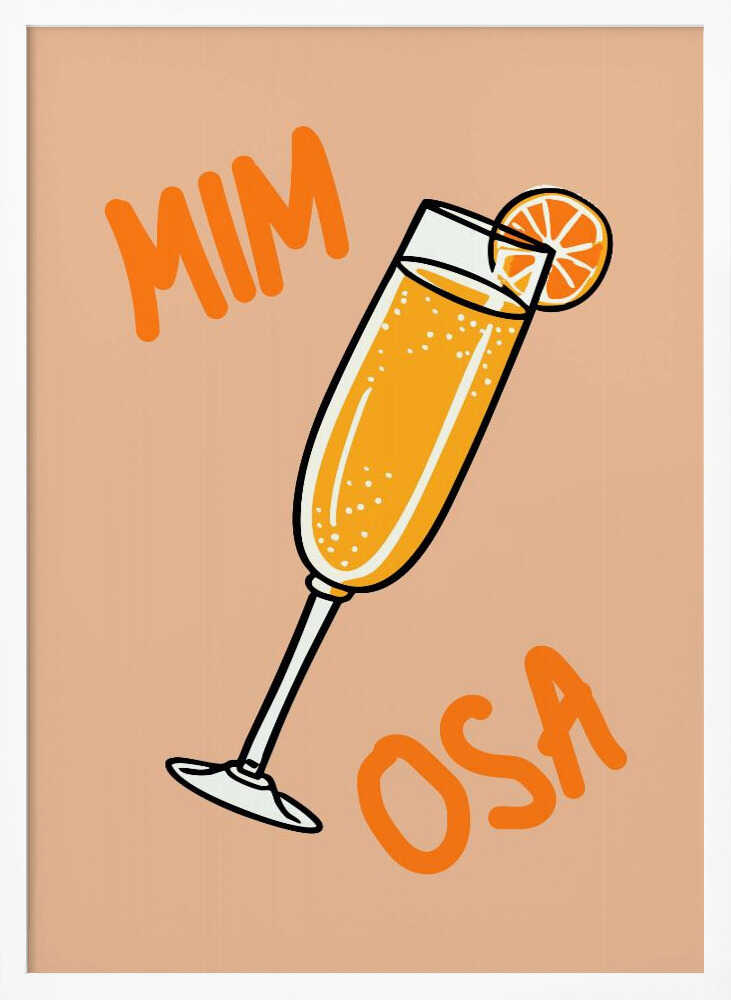 Illustration Of A Mimosa Cocktail Poster