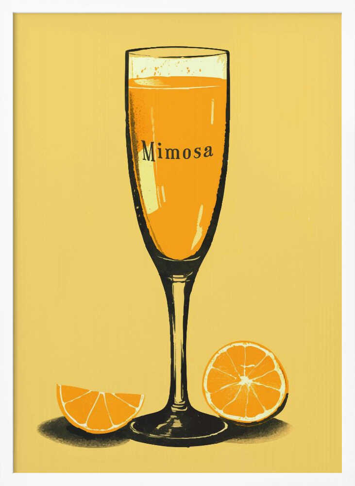 Illustration Of A Mimosa Cocktail Poster
