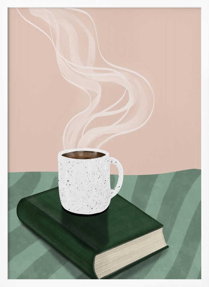 Coffee Cup on a Closed Book Poster