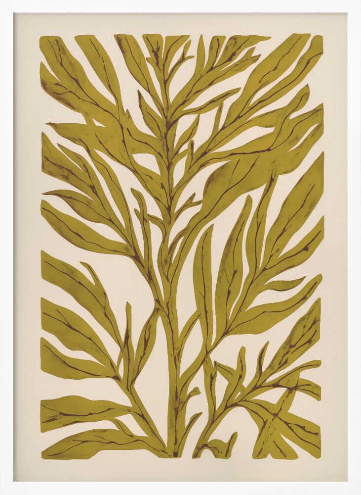Golden Leaf Silhouette with Tree Branch Poster