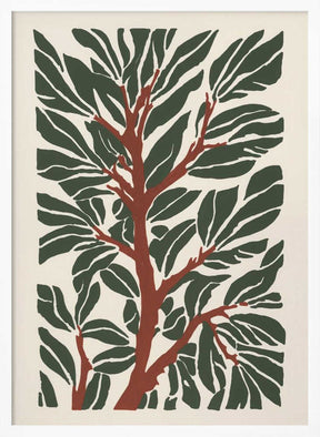 The Tree Branch with Green Leaves Poster