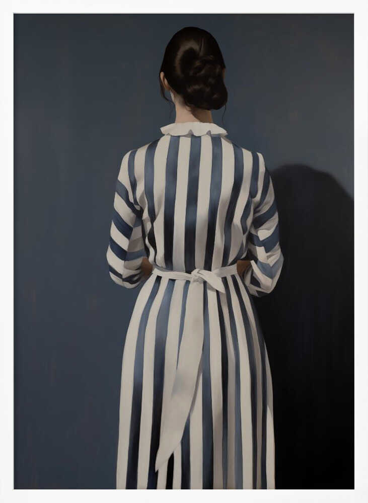 The Girl In Blue and White Striped Dress Poster