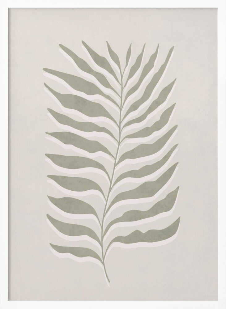 Olive Green Leaf Poster