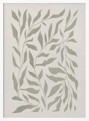 Olive Green Leaves Poster