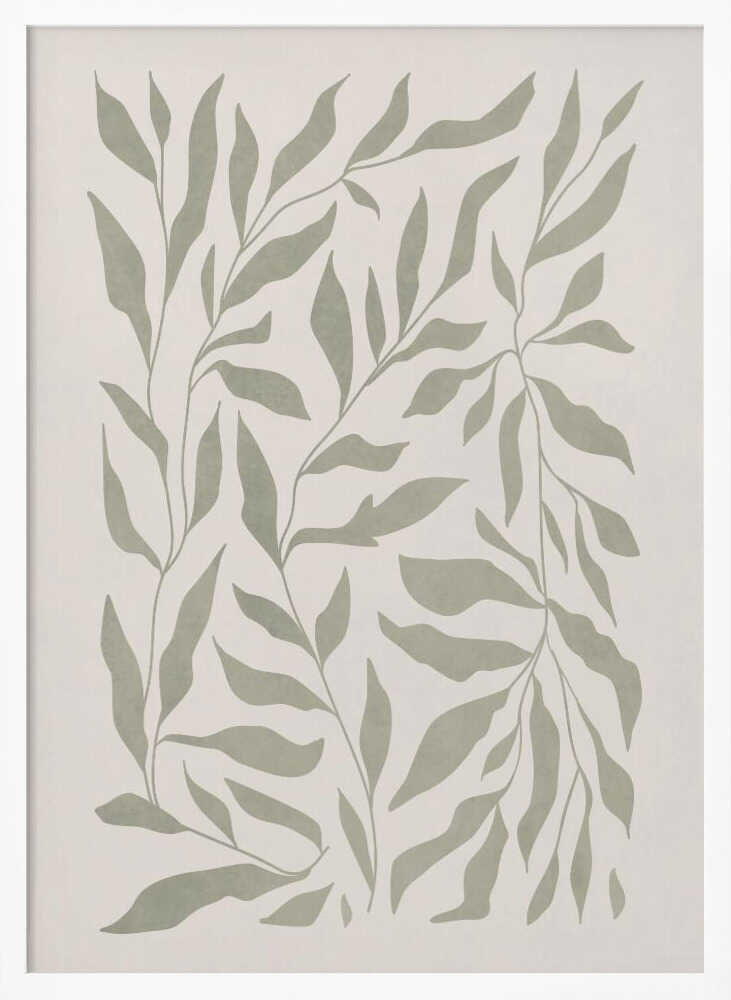 Olive Green Leaves Poster