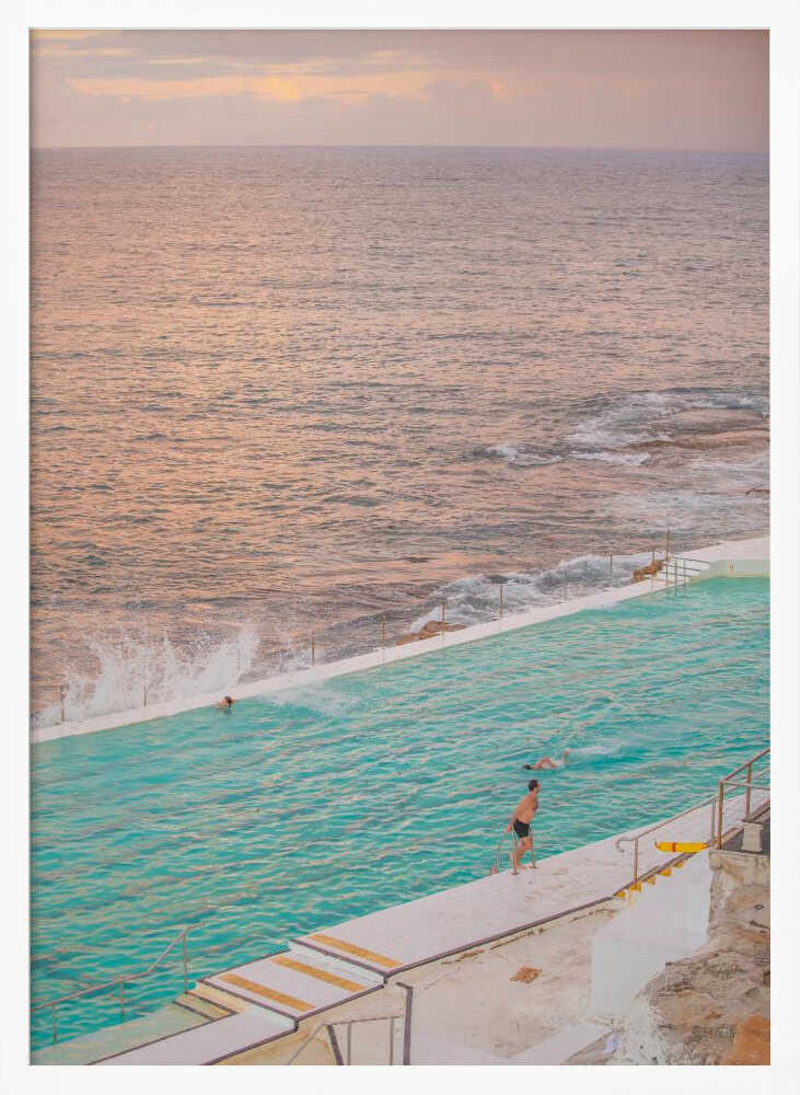 Stunning Sunset Over an Ocean Pool Poster