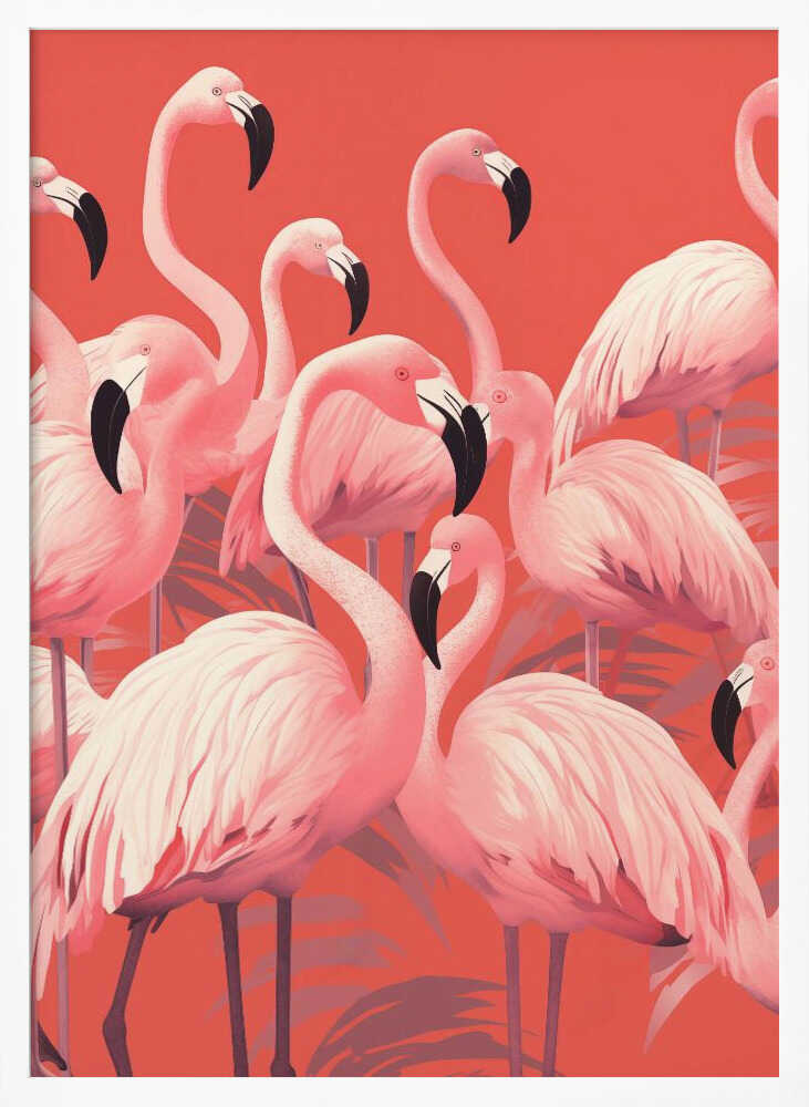 Vibrant Pink Flamingos Poster