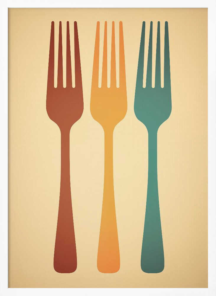 Colorful Fork Trio Poster
