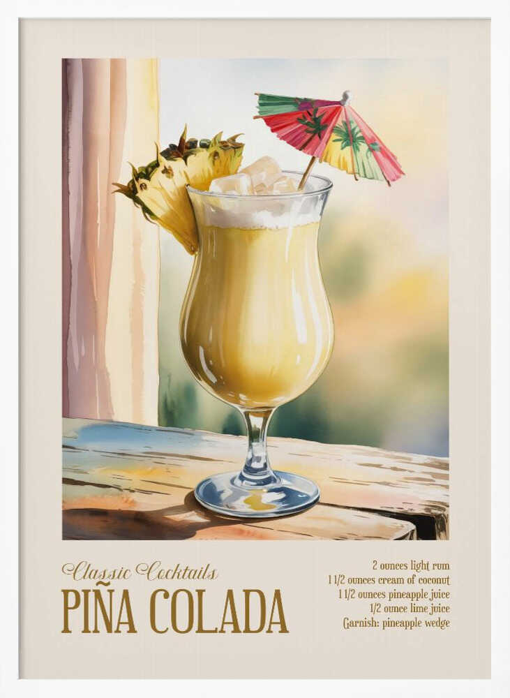 Classic Cocktails - Pina Colada Poster