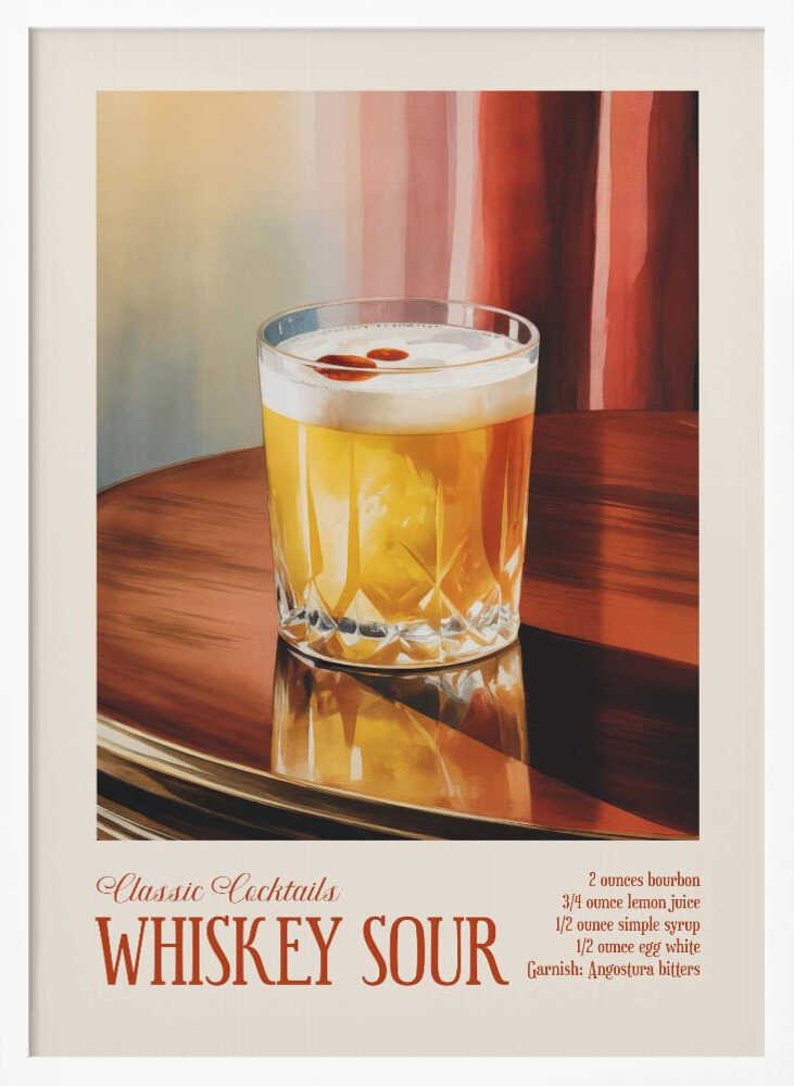 Classic Cocktails - Whiskey Sour Poster