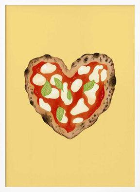 Pizza Heart light yellow Poster