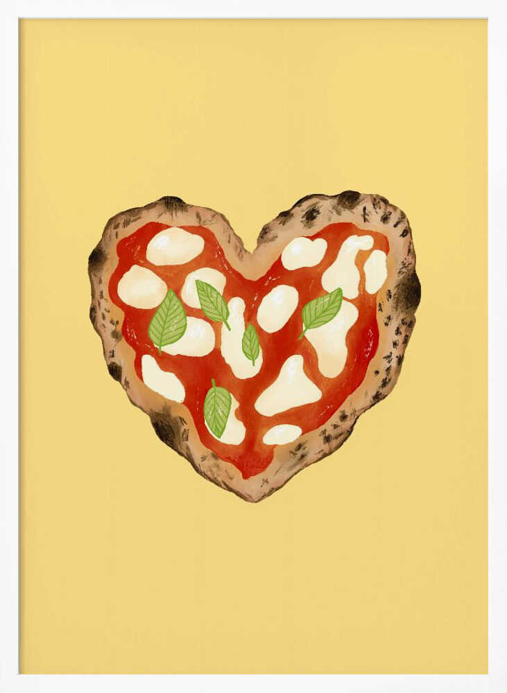 Pizza Heart light yellow Poster