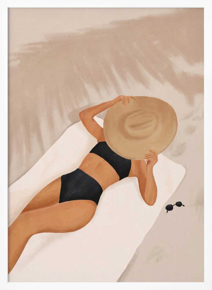 Serene Sunbathing Poster