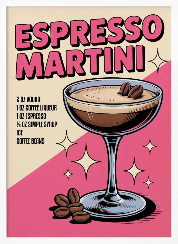 Espresso Martini Retro Style Poster