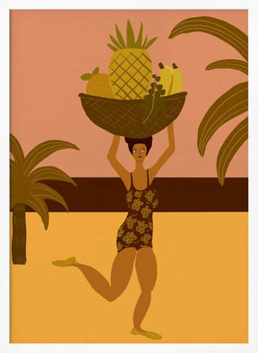 Tropical fruit at the beach Poster