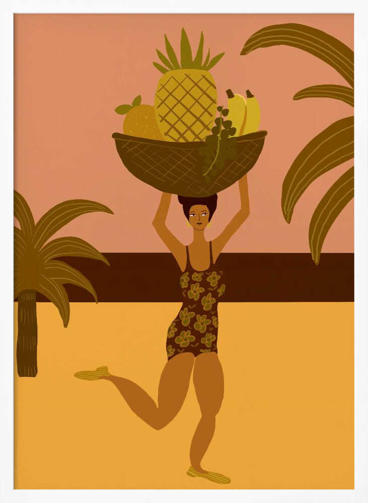 Tropical fruit at the beach Poster