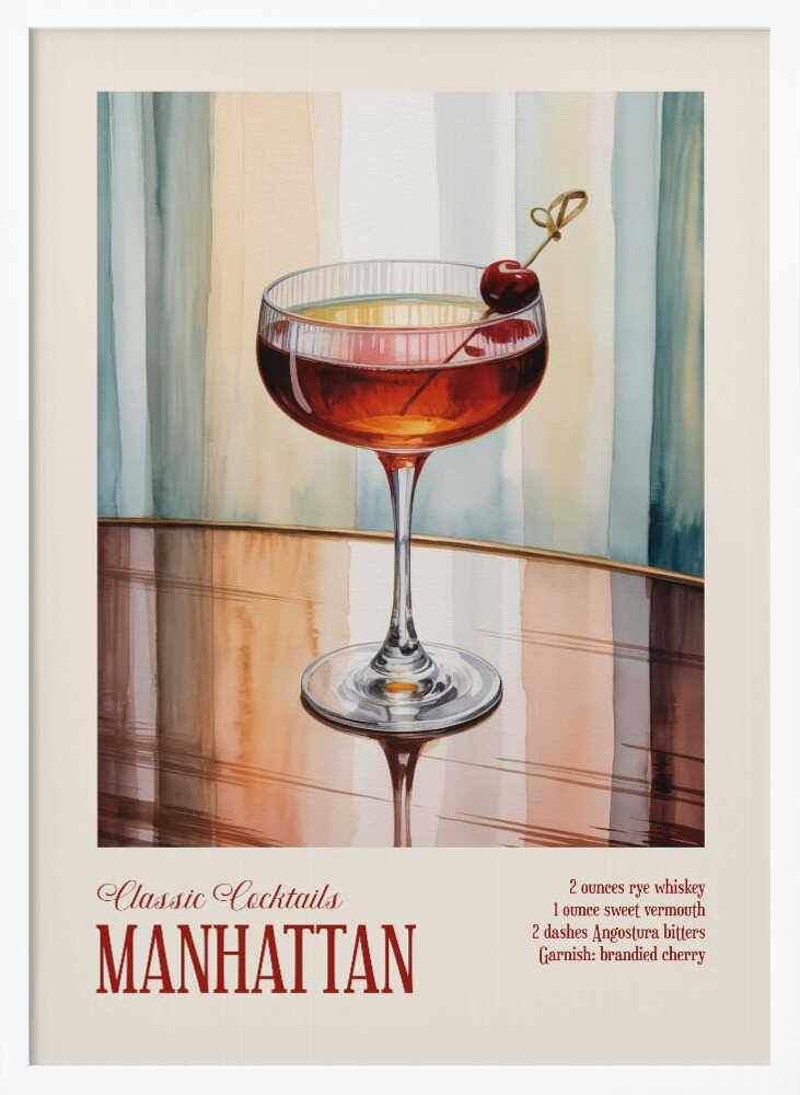Classic Cocktails - Manhattan Poster