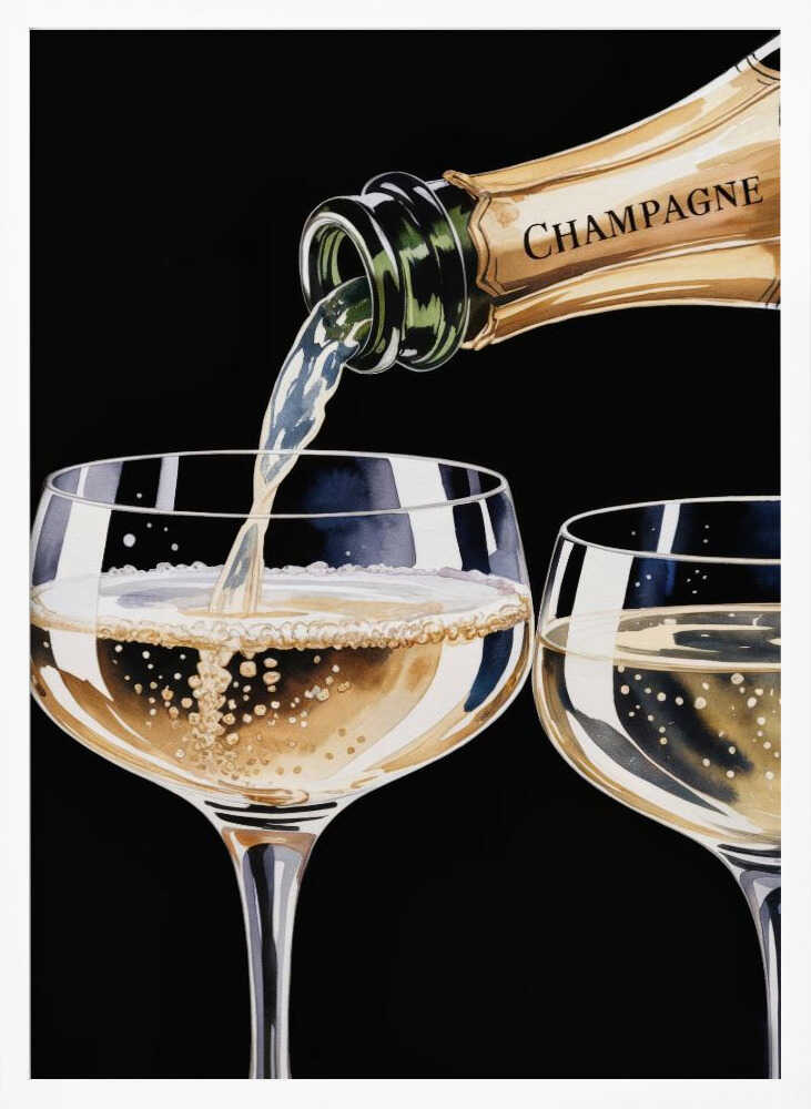 Pouring Champagne Poster