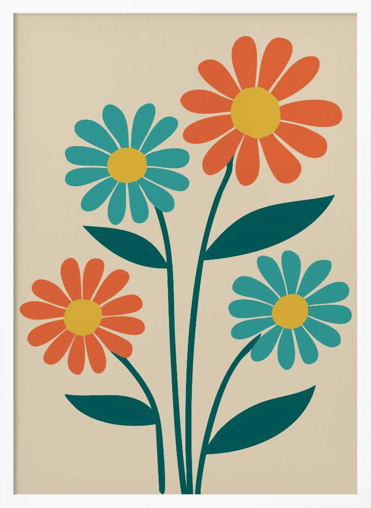Boho Flowers Series No 8 Poster