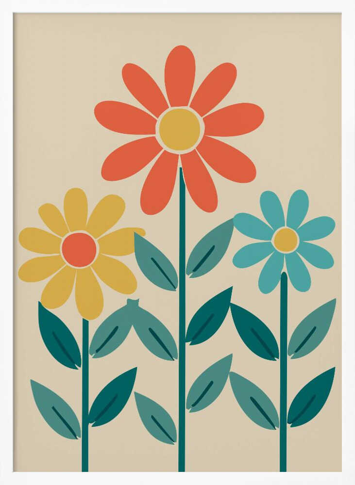 Boho Flowers Series No 7 Poster