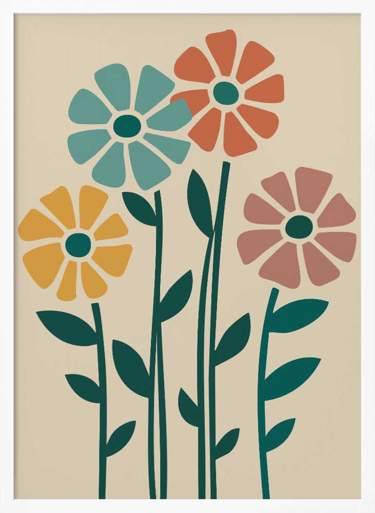 Boho Flowers Series No 5 Poster