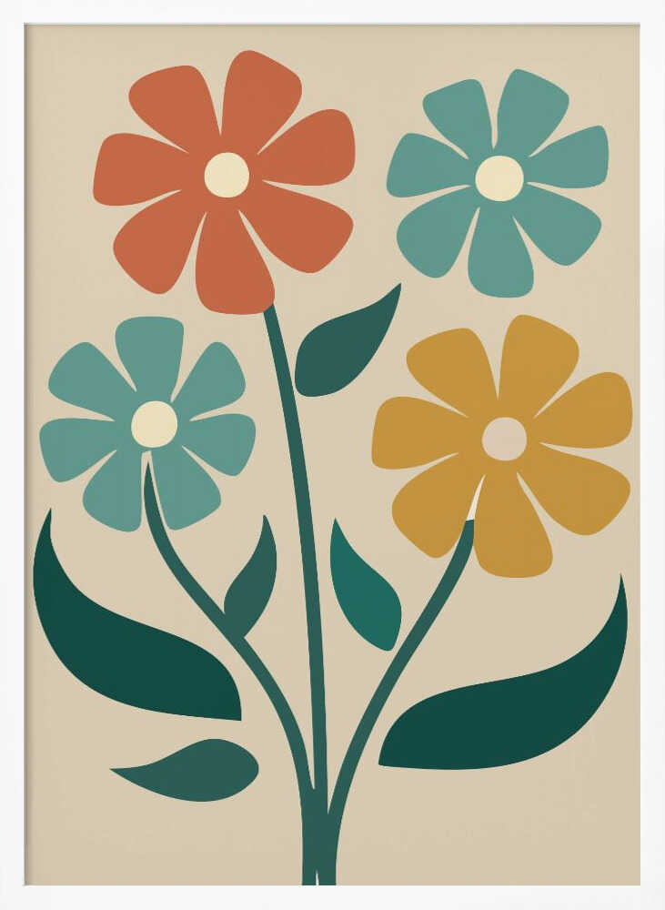 Boho Flowers Series No 4 Poster