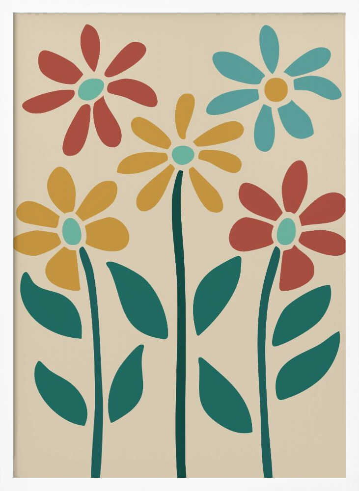 Boho Flowers Series No 3 Poster