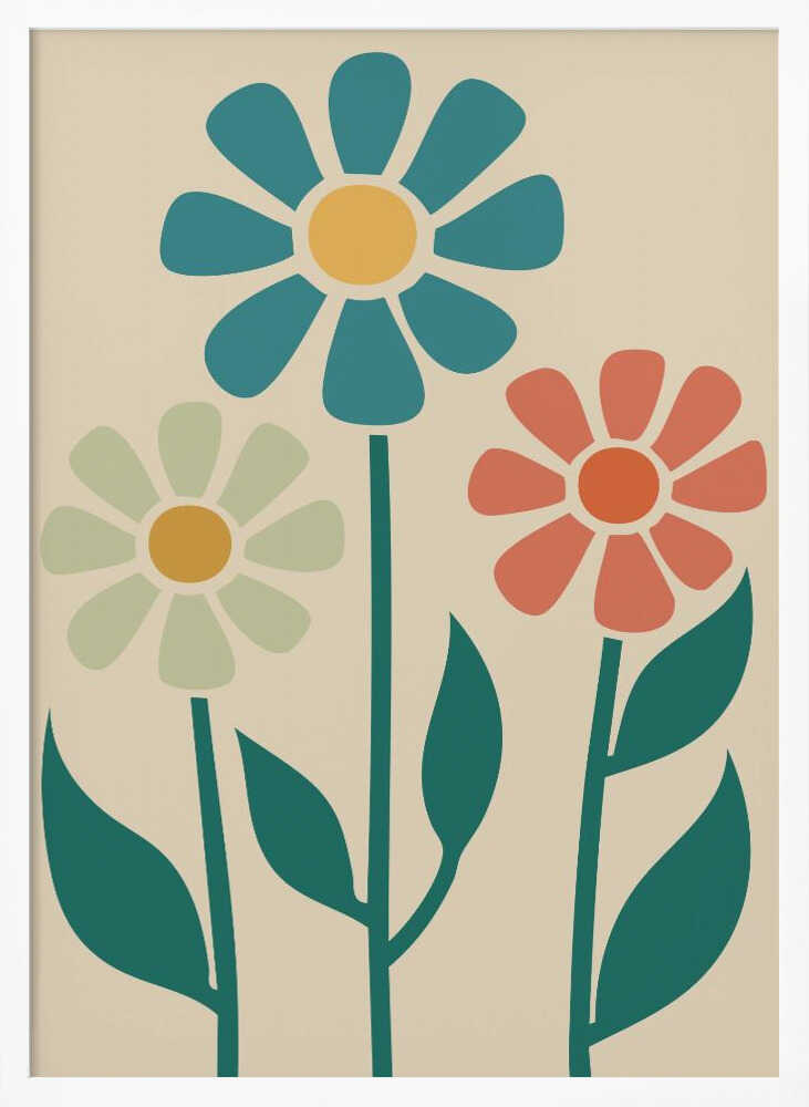 Boho Flowers Series No 1 Poster