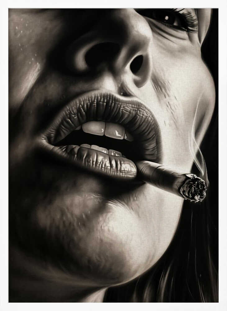 The Girl With the Burning Cigarette Poster