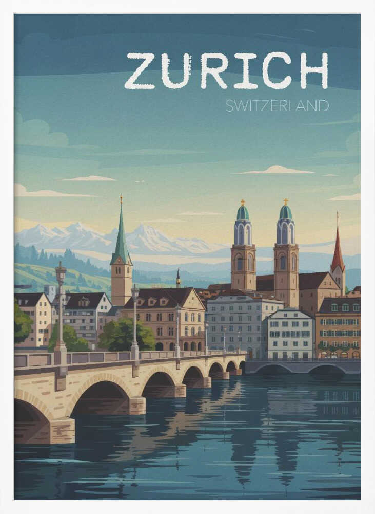 Zurich Travel Poster Poster