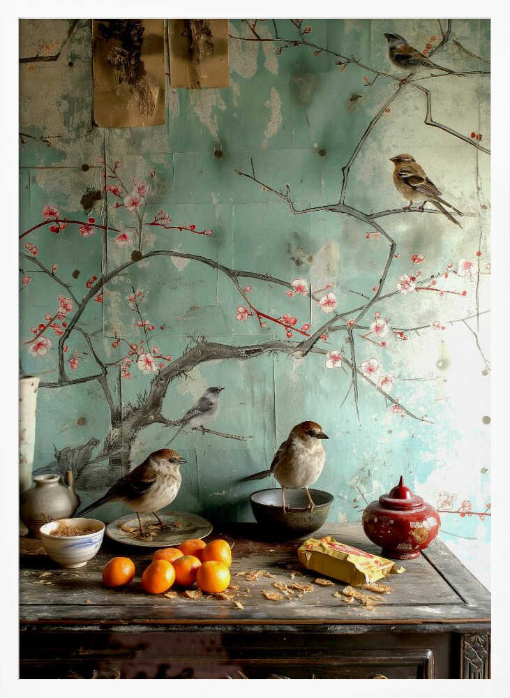 Blossoms and Birds Poster