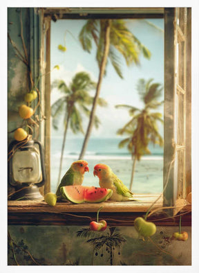 Tropical Lovebirds Poster