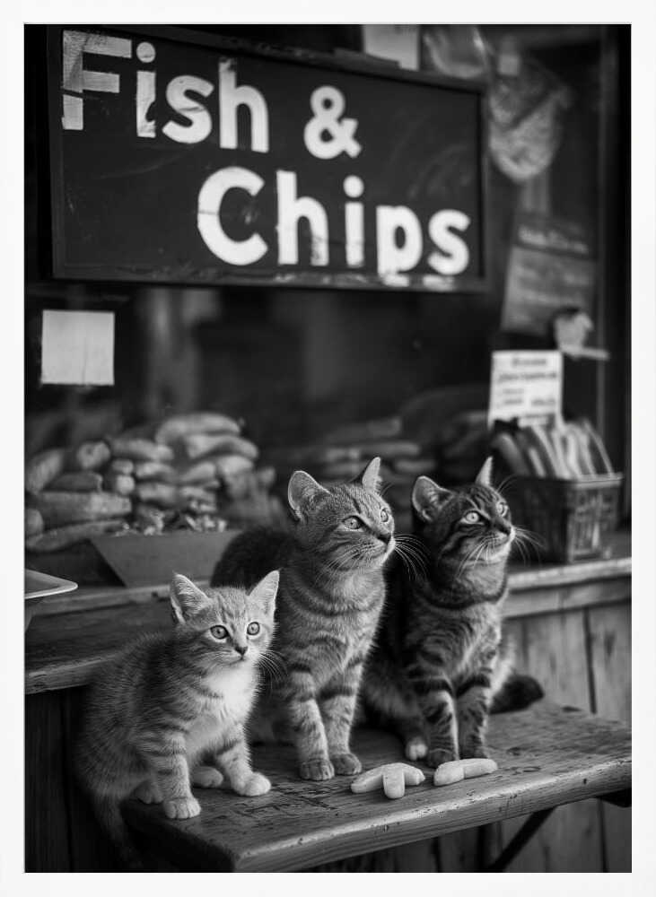 Hungry Kittens Poster