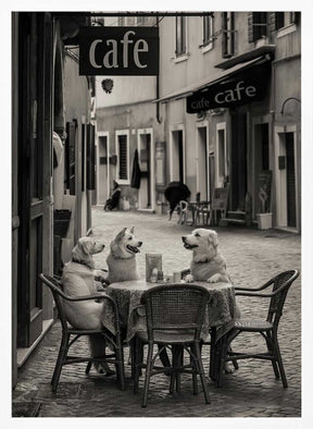 Café Morning Dogs Poster