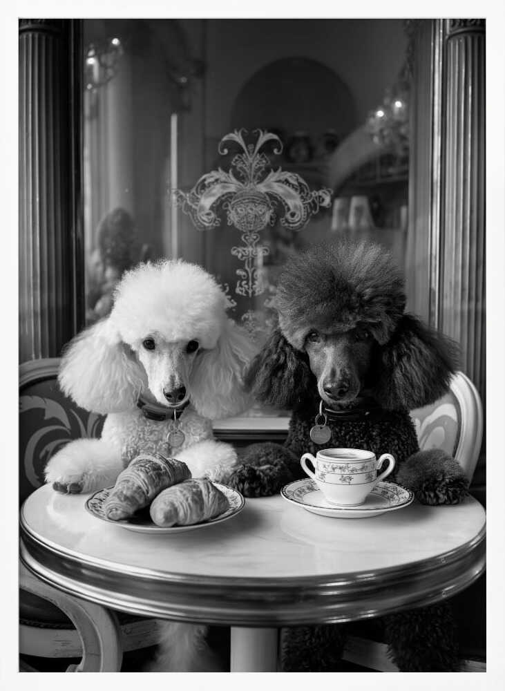 Parisian Poodle Breakfast Poster